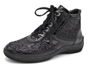 172-95-003 Dames Hoge Schoenen Boot Plat Waldlaufer OrthoTritt 312H82-319-001 Zwart Lak Wijdte H (2715)